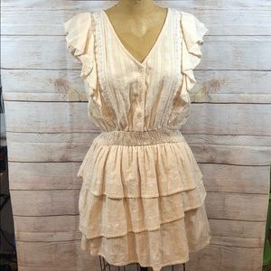 Love Sam Anthropologie Anthro Blush Ruffle Dress